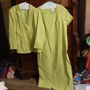 Vtg Ladies Plus 2pc Citrine Skirt Set sz 20W